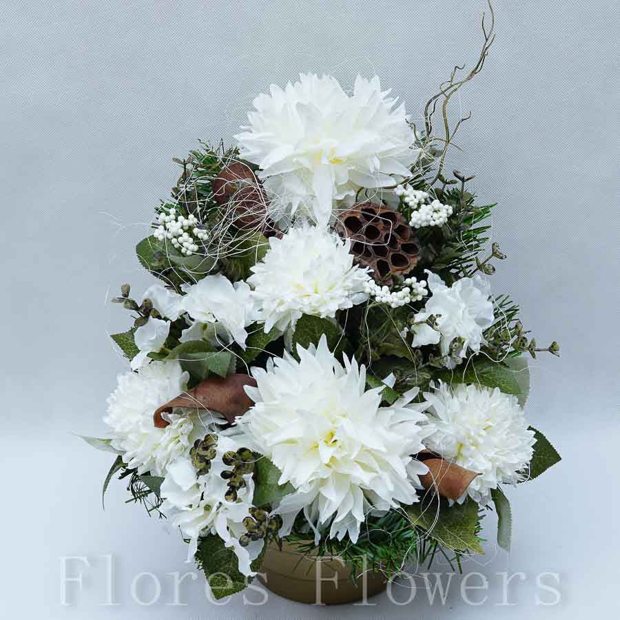 Ikebana zaťažená 35x30cm krémová