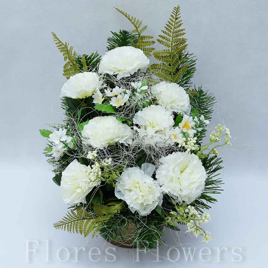 Ikebana zaťažená 35x27cm krémová