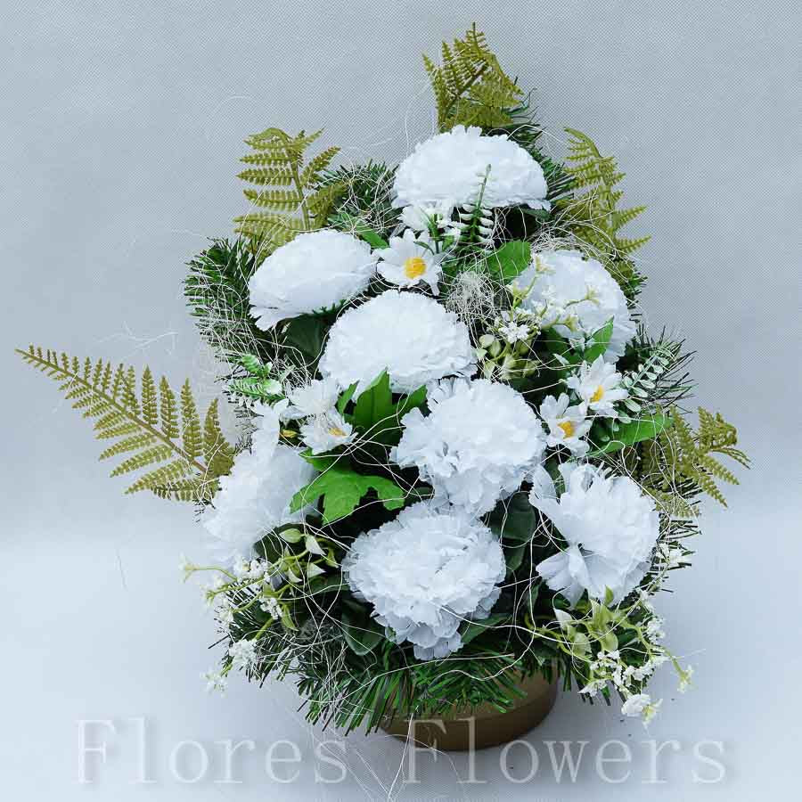 Ikebana zaťažená 35x27cm biela