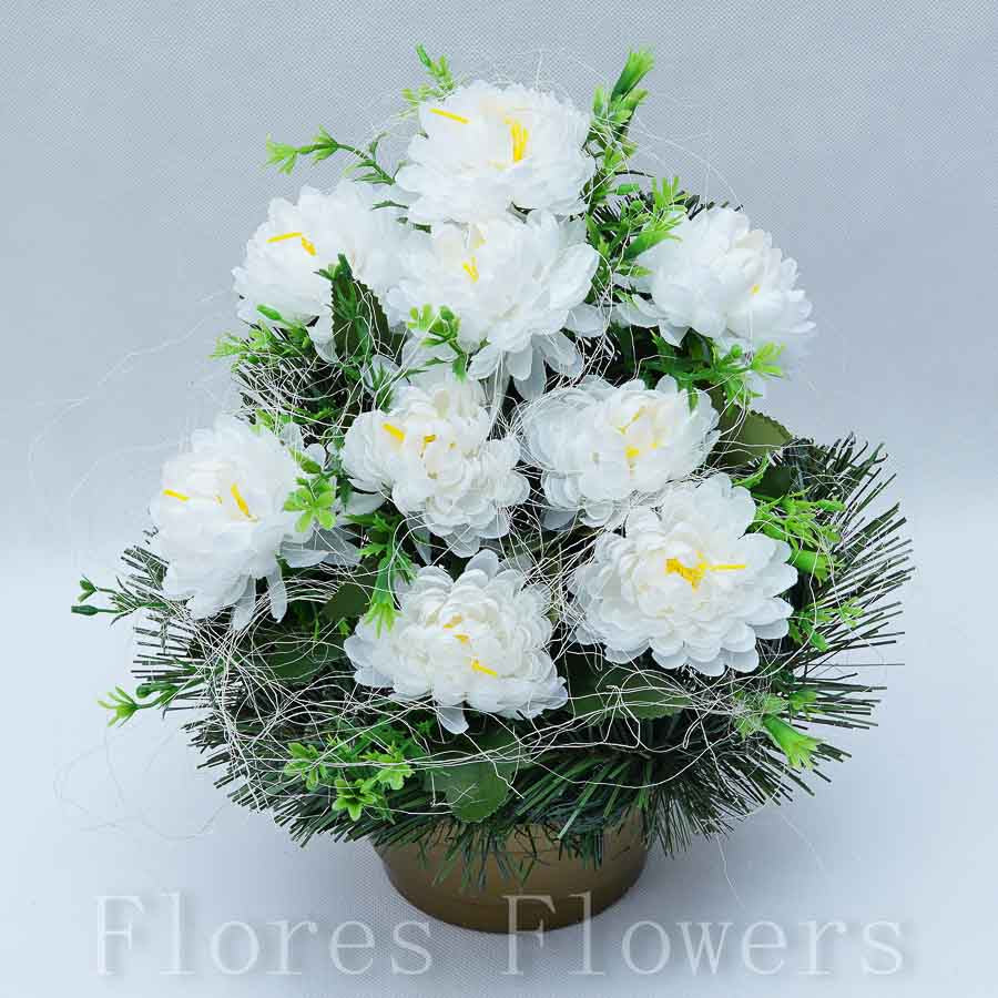 Ikebana zaťažená, krémová, 32x25cm