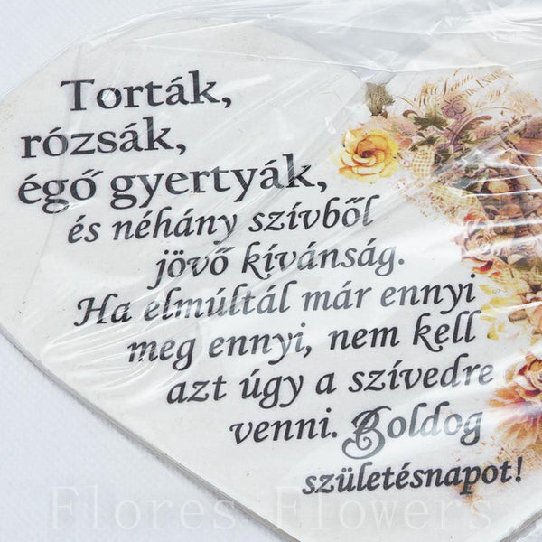 Srdce drevené číslo 20, 18x12cm, maďarský text