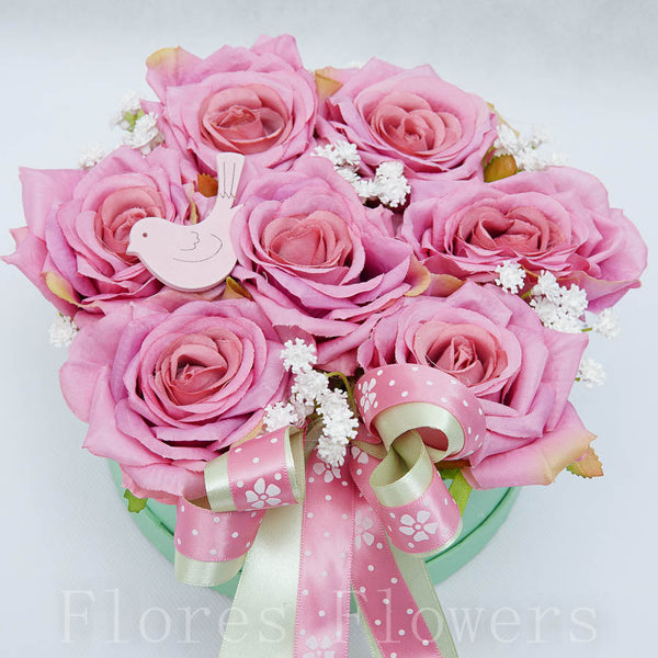 Flower box ružovo-zelený, 19x12cm