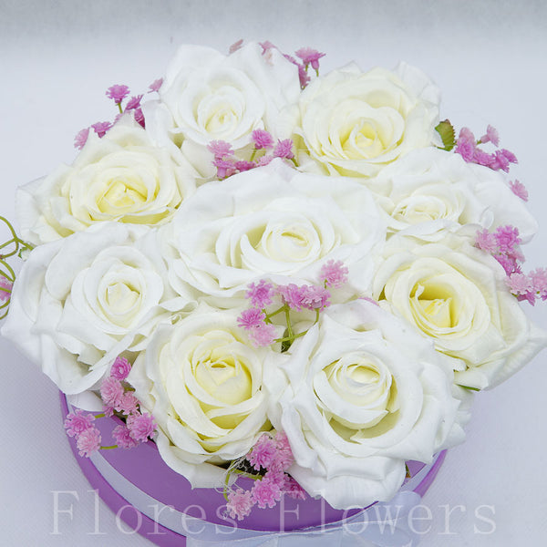 Flower box bielo-ružový 24x14cm