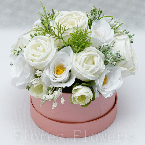 Flower box ružovo-krémový, 18x18cm