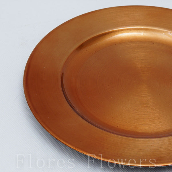 Okrúhly tanier, plast, 22x22x2 cm, bronz