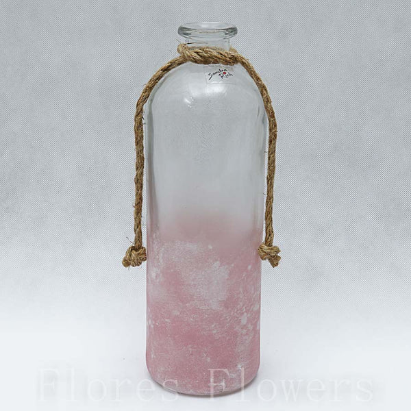 Vintage ružová fľaša 33x11cm