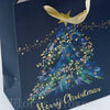 Darčeková taška 18x23x10cm, modrá, zlatá