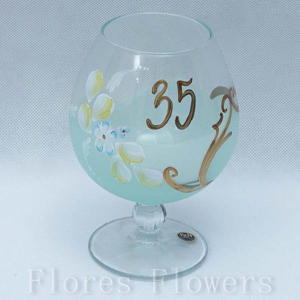 Pohár jubilejný 35, zelený, 15cm