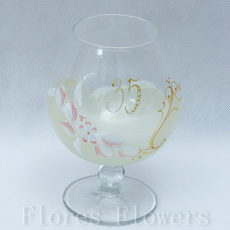 Pohár jubilejný 35, svetložltý, 15cm