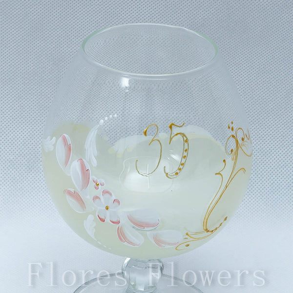 Pohár jubilejný 35, svetložltý, 15cm