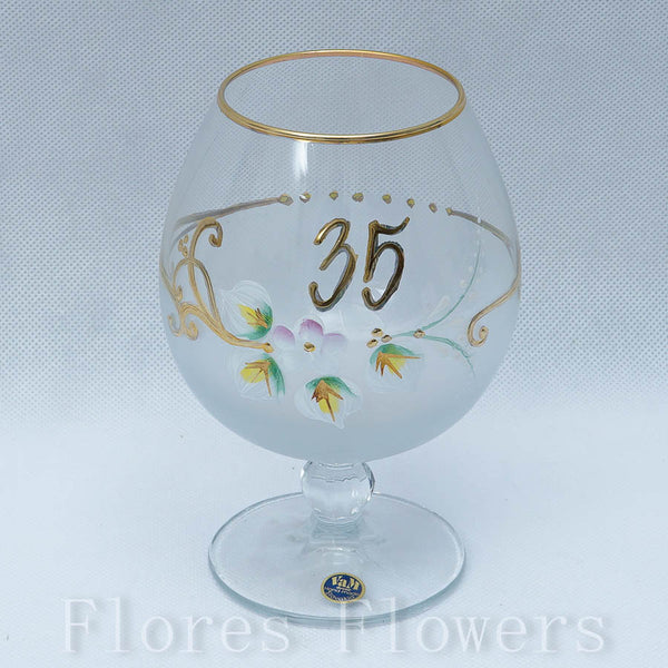 Pohár jubilejný 35, biely, 15cm