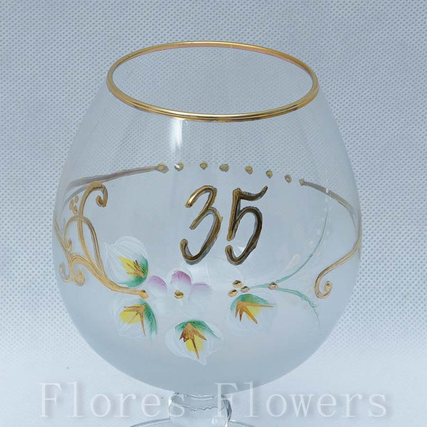 Pohár jubilejný 35, biely, 15cm