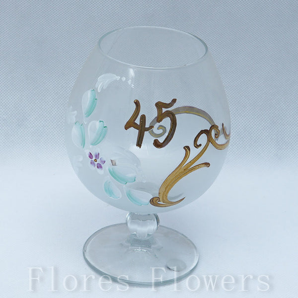 Pohár jubilejný 45, biely, 15xm