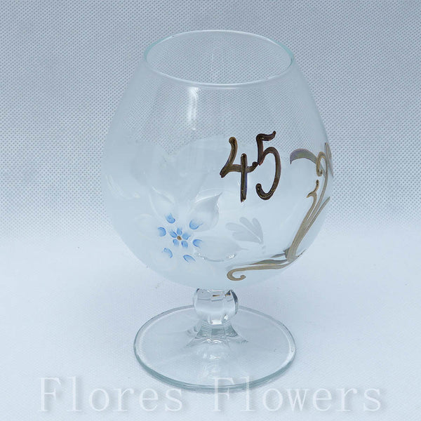 Pohár jubilejný 45, biely, 15cm