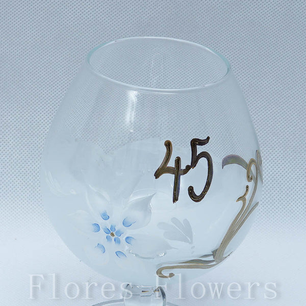 Pohár jubilejný 45, biely, 15cm