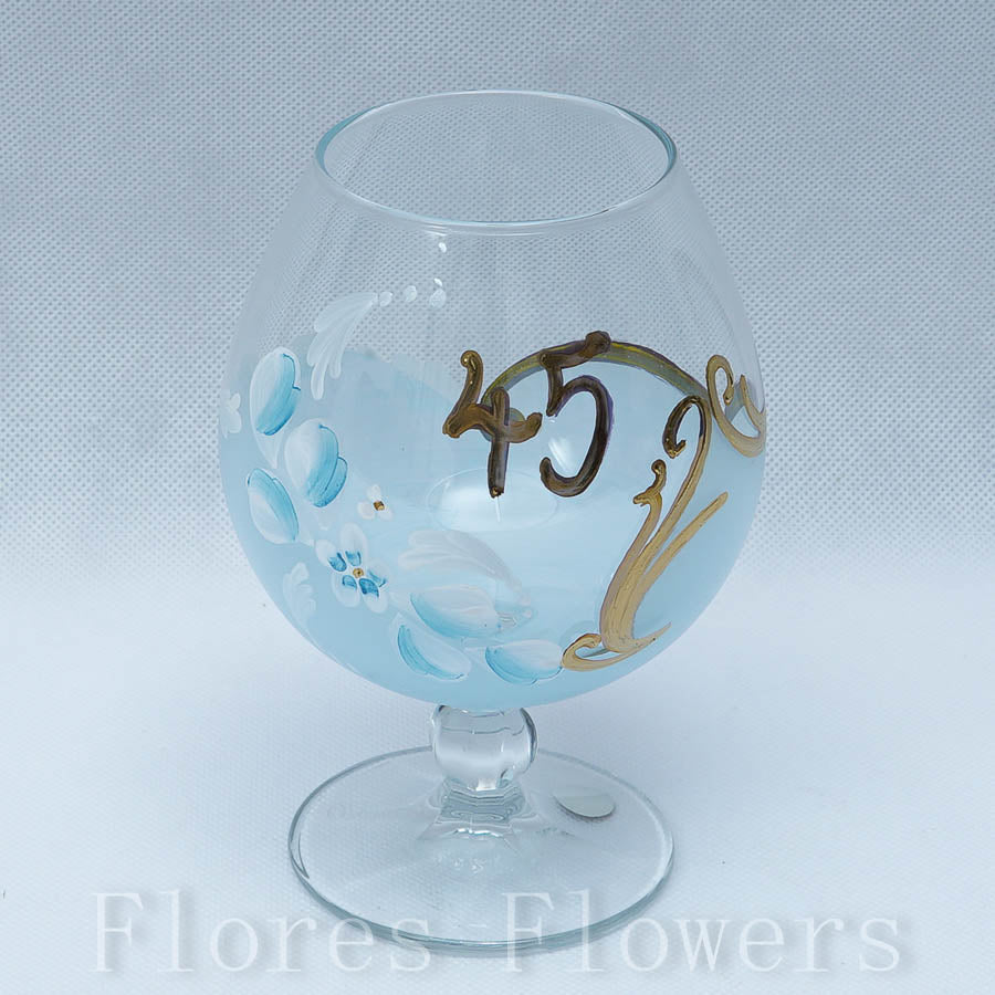 Pohár jubilejný 45, svetlomodrá, 15cm