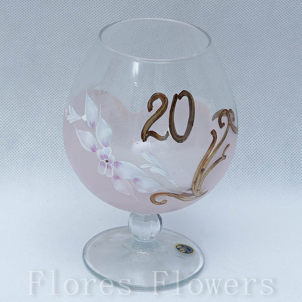 Pohár jubilejný 20, ružový,15cm