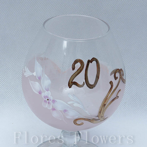 Pohár jubilejný 20, ružový,15cm
