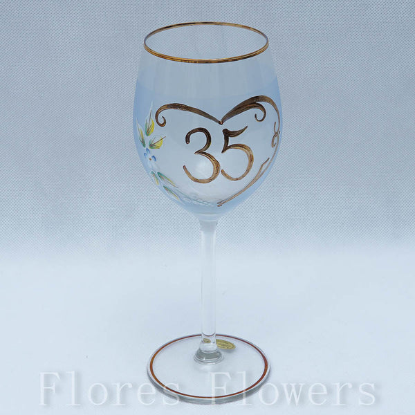 Pohár jubilejný 35, svetlomodrá, 20cm