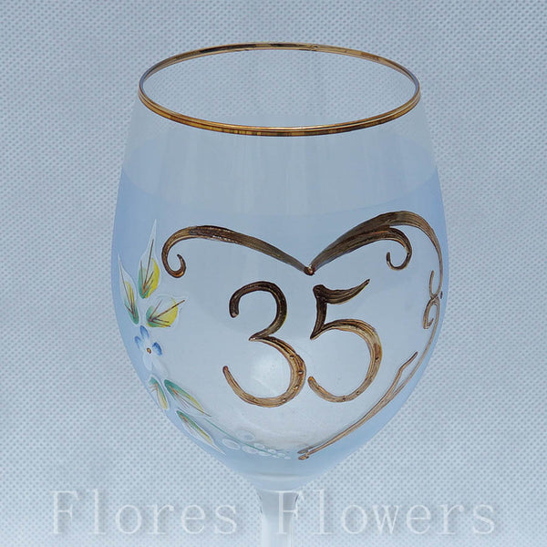 Pohár jubilejný 35, svetlomodrá, 20cm