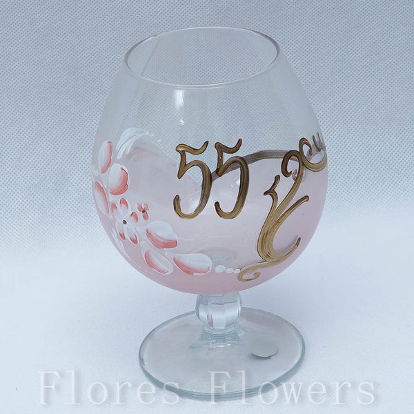 Pohár jubilejný 55, ružový, 15cm
