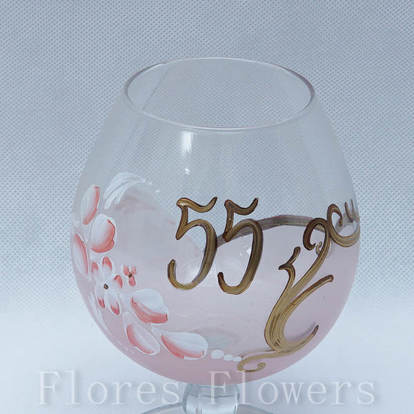 Pohár jubilejný 55, ružový, 15cm