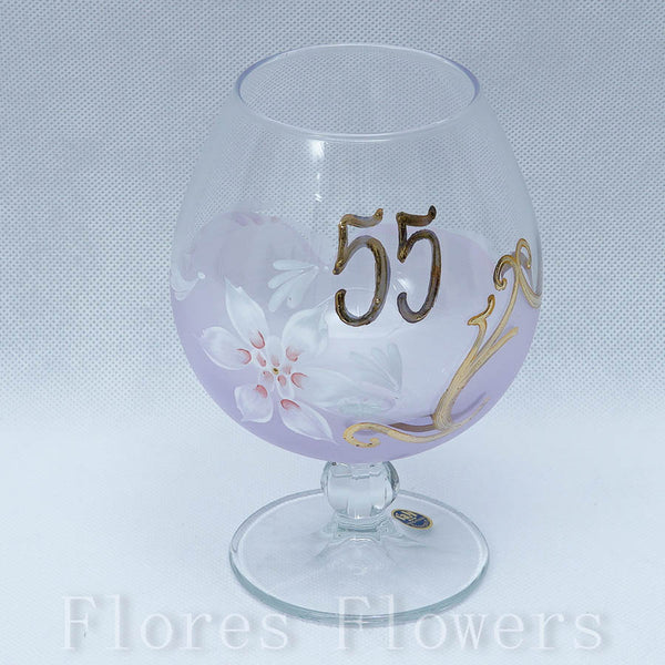 Pohár jubilejný 55, fialový, 15cm