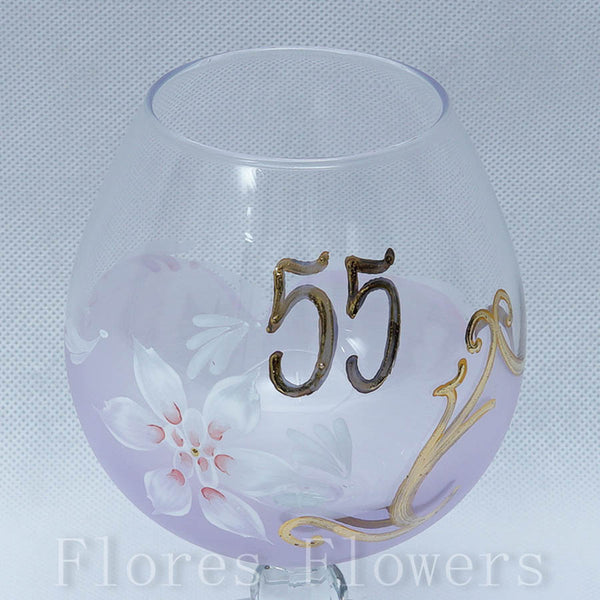 Pohár jubilejný 55, fialový, 15cm