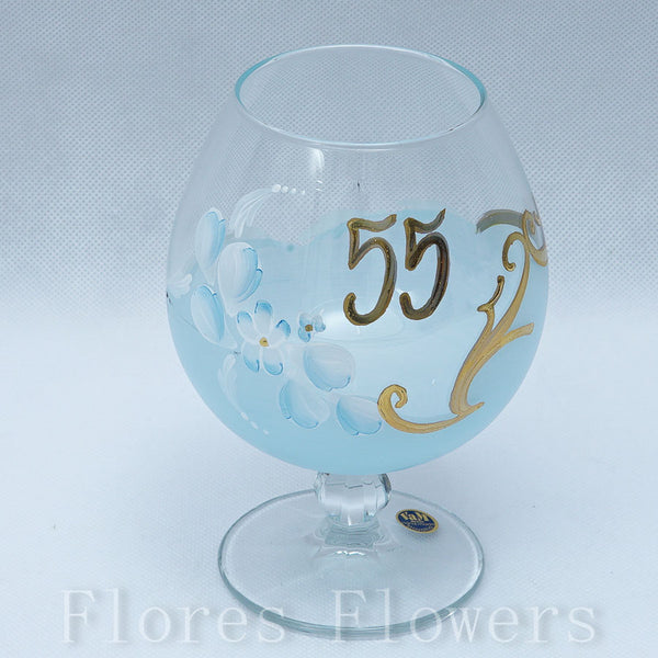 Pohár jubilejný 55, svetlomodrý, 15cm