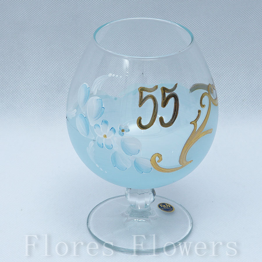 Pohár jubilejný 55, svetlomodrý, 15cm
