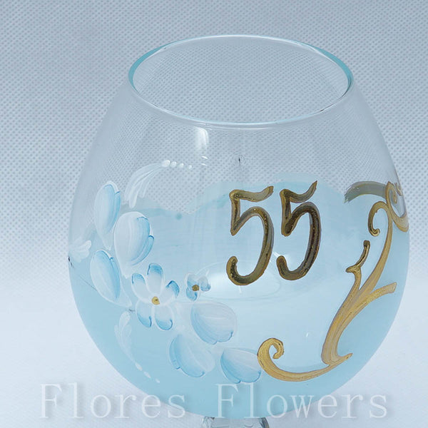 Pohár jubilejný 55, svetlomodrý, 15cm