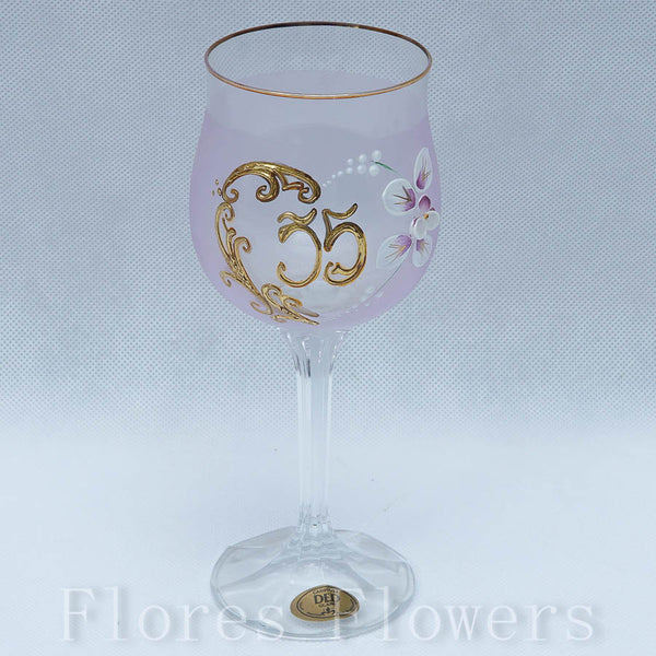 Pohár jubilejný 55, ružový, 18cm