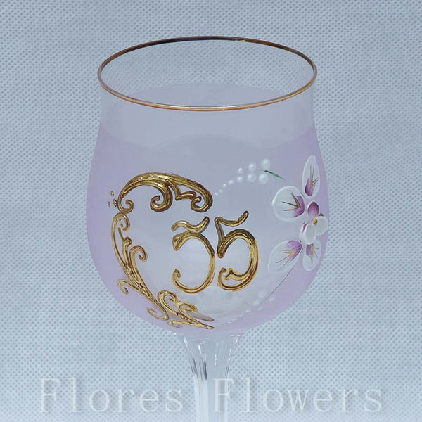 Pohár jubilejný 55, ružový, 18cm