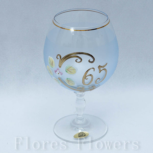 Pohár jubilejný 65, modrý, 15cm