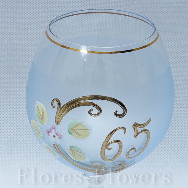 Pohár jubilejný 65, modrý, 15cm