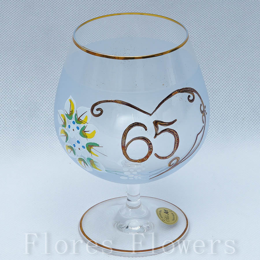 Pohár jubilejný 65, modrý, 13cm