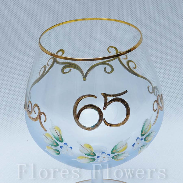 Pohár jubilejný 65, modrý, 13cm