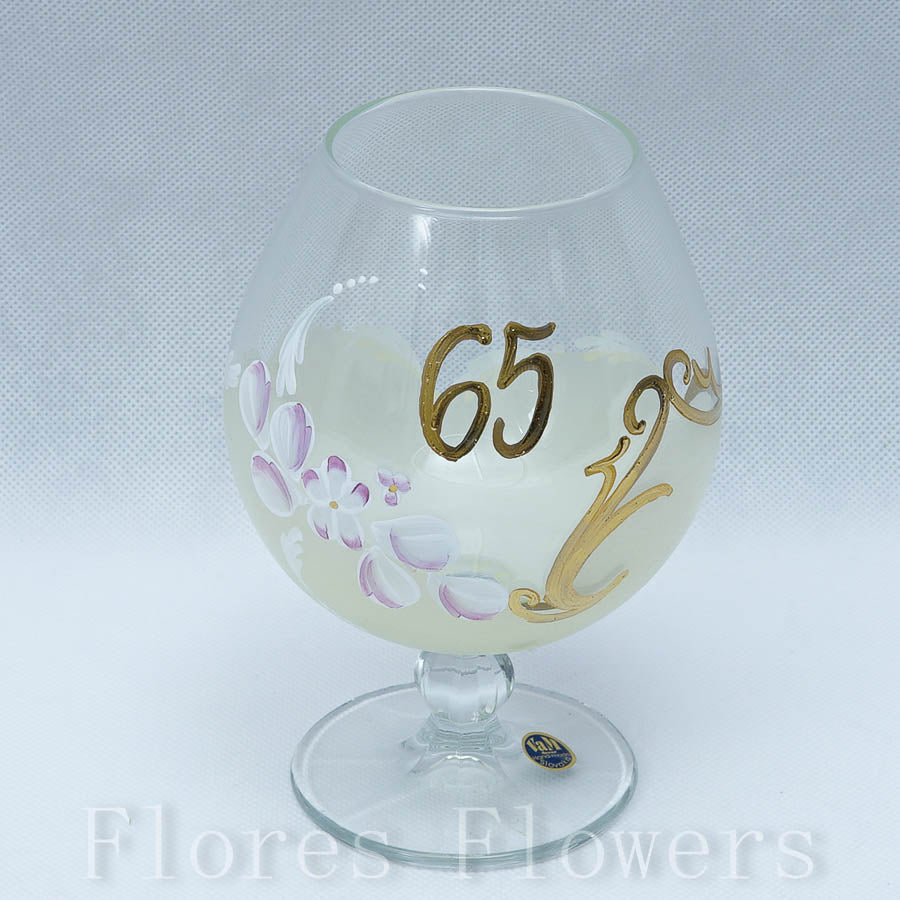 Pohár jubilejný 65, žltý, 15cm