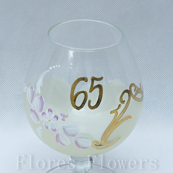 Pohár jubilejný 65, žltý, 15cm