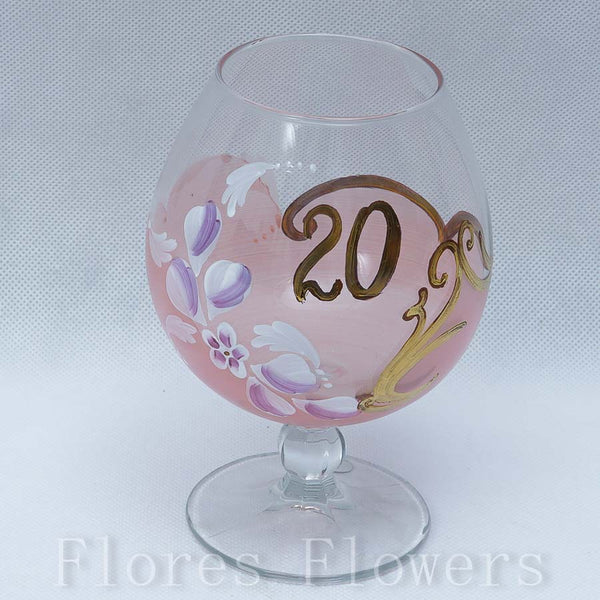 Pohár jubilejný 20, ružový,15cm