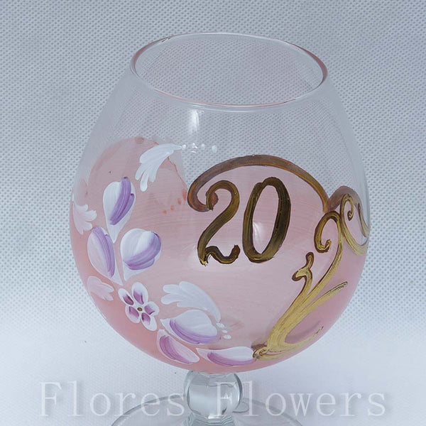 Pohár jubilejný 20, ružový,15cm