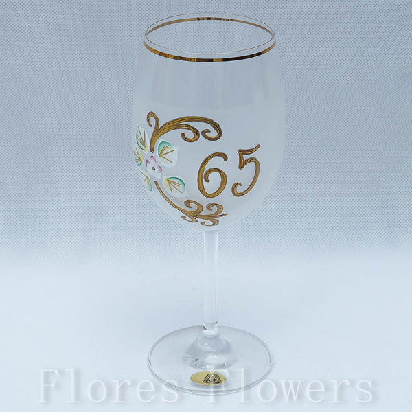 Pohár jubilejný 65, biely, 20cm