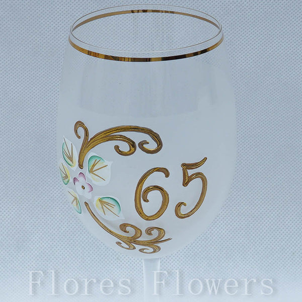 Pohár jubilejný 65, biely, 20cm