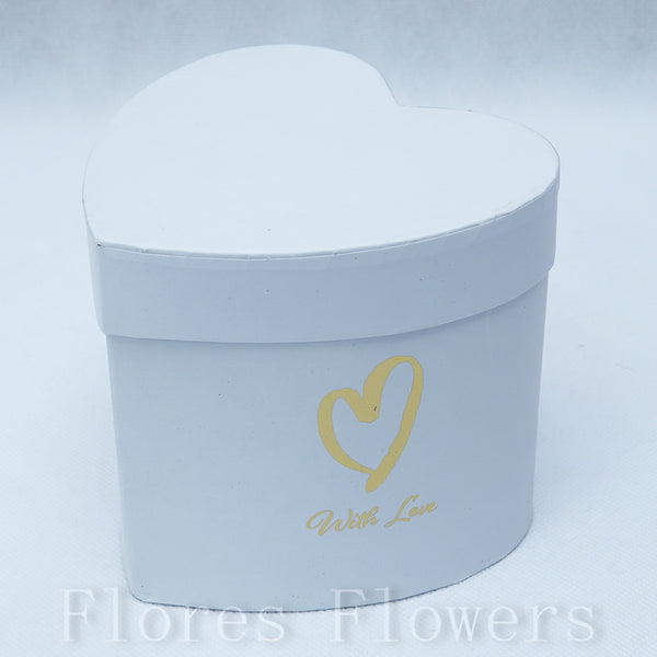 Flower box srdce, biely, 11x12cm