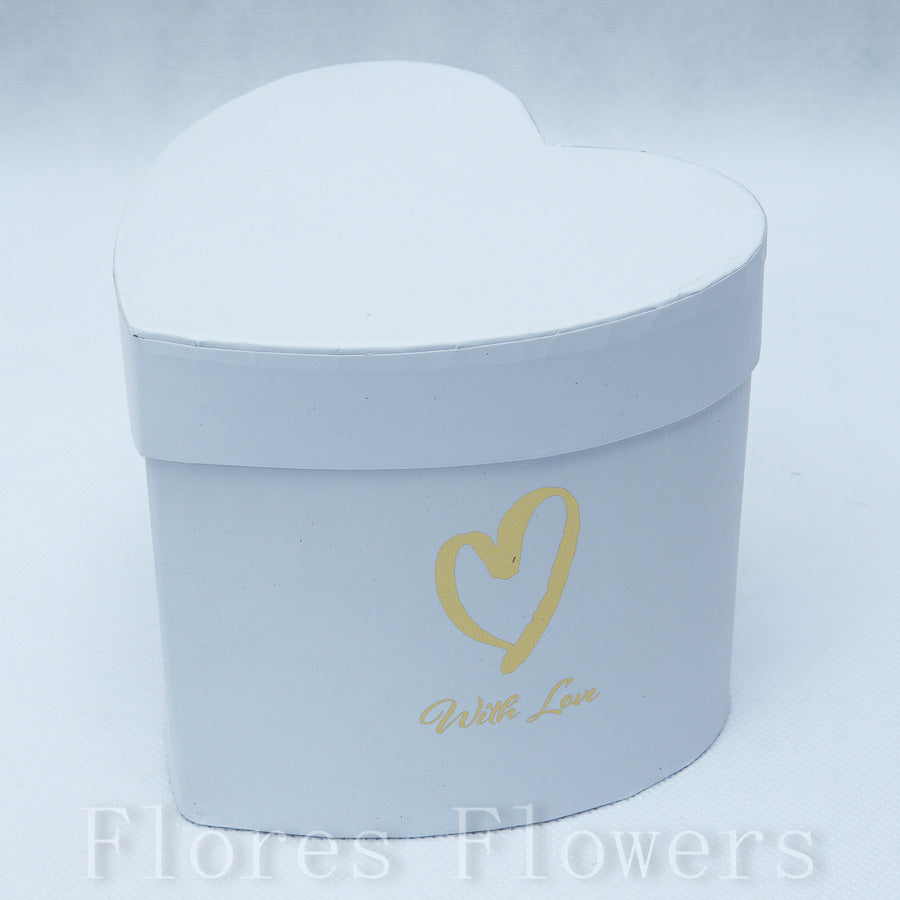 Flower box srdce, biely, 11x12cm
