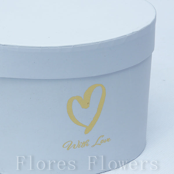 Flower box srdce, biely, 11x12cm