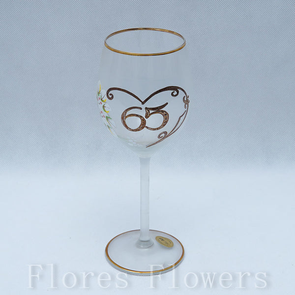Pohár jubilejný 65, biely, 20cm