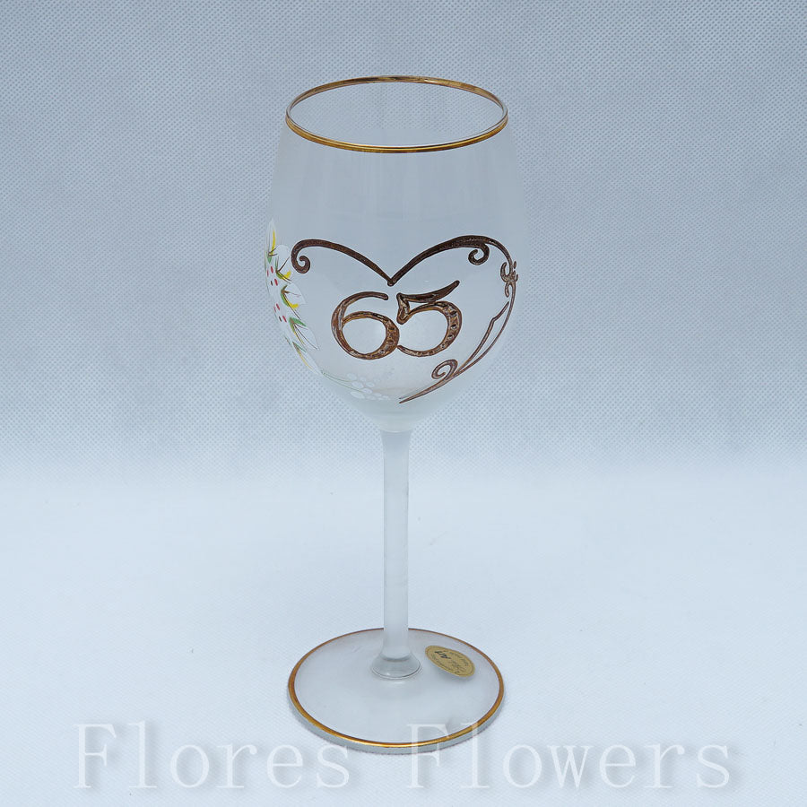 Pohár jubilejný 65, biely, 20cm