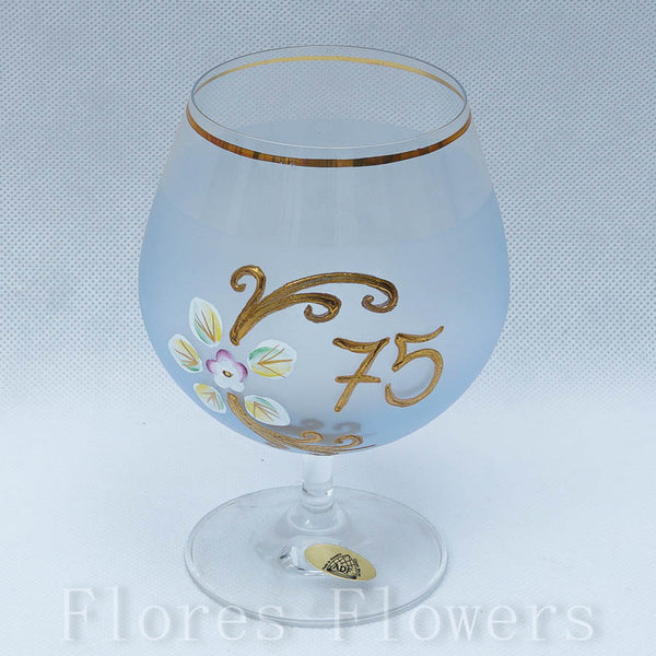 Pohár jubilejný 75, modrý, 13cm