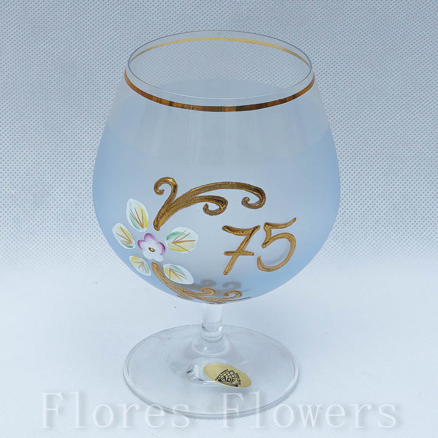 Pohár jubilejný 75, modrý, 13cm